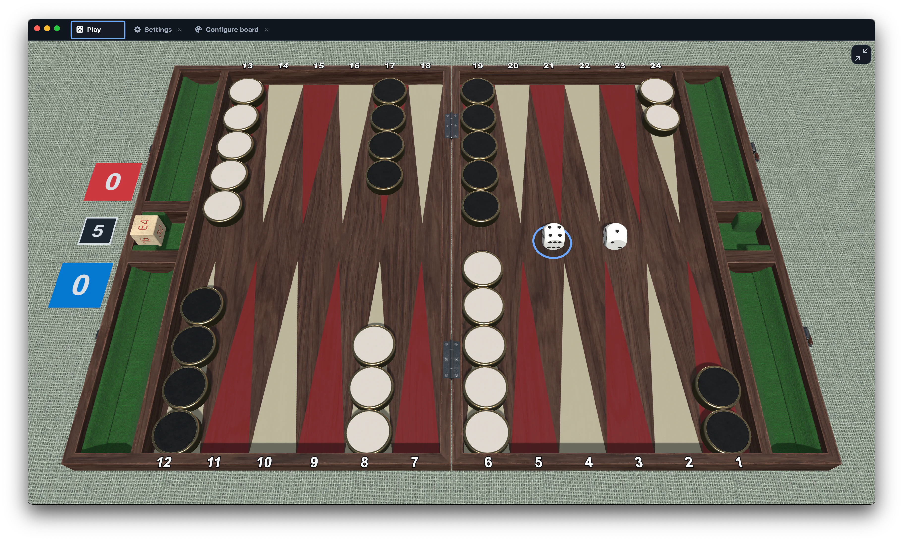 Armagammon walnut, red, and green board appearance