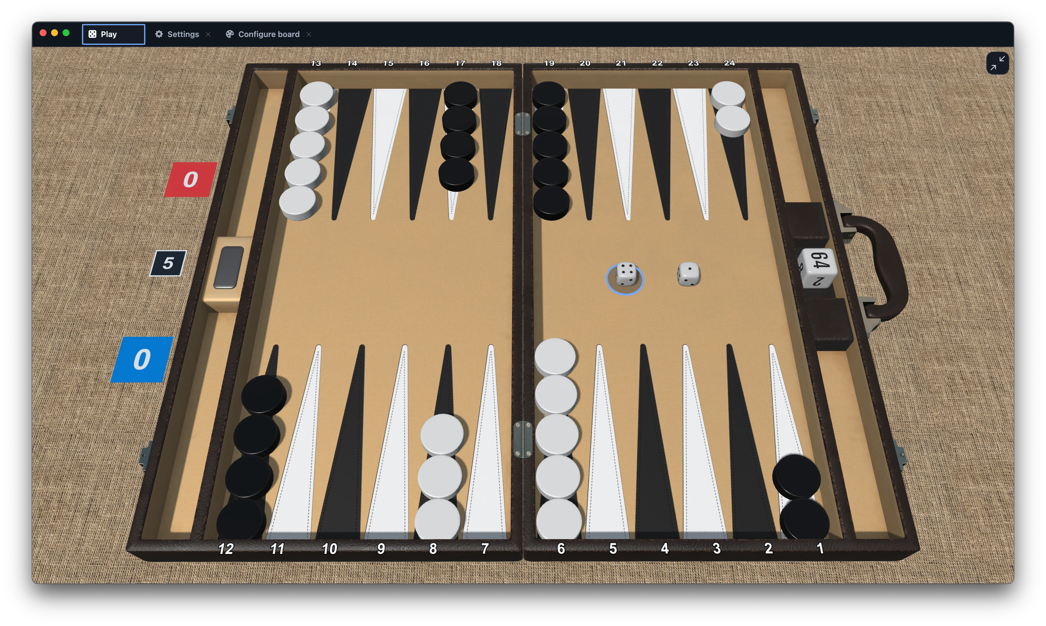 Armagammon wooden 3D board with decorative dice areas