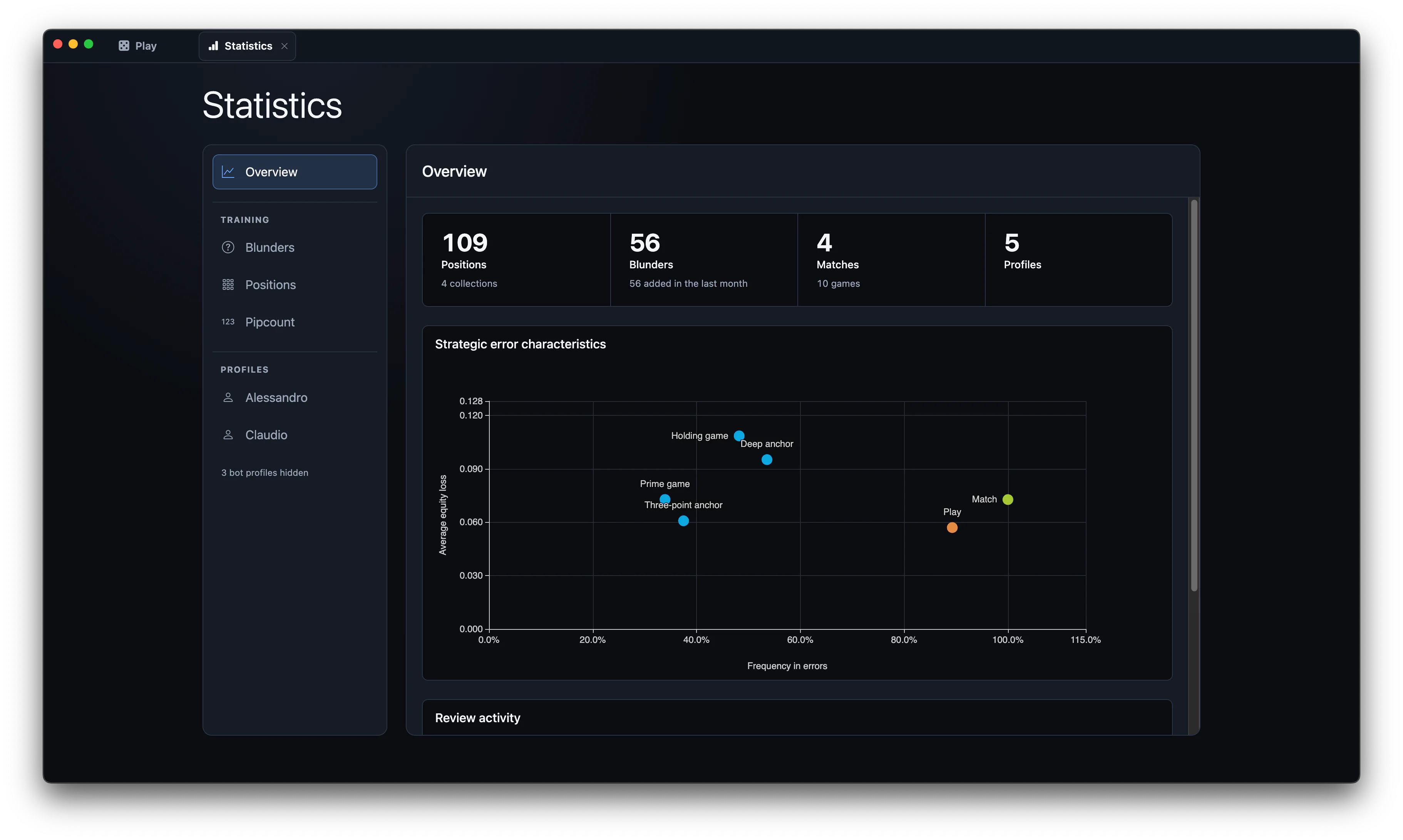 Armagammon error analysis and statistics